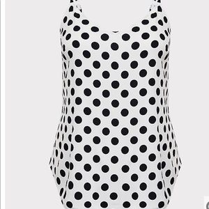 Torrid AVA - WHITE & BLACK POLKA DOT CHALLIS CAMI